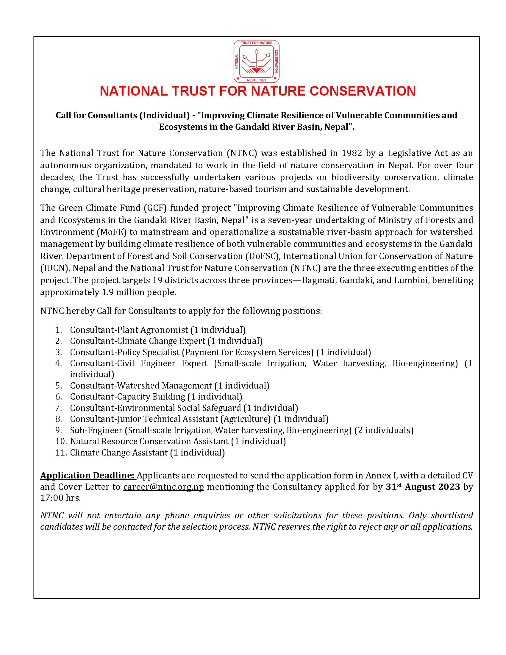 GBCRP Consultant Notice